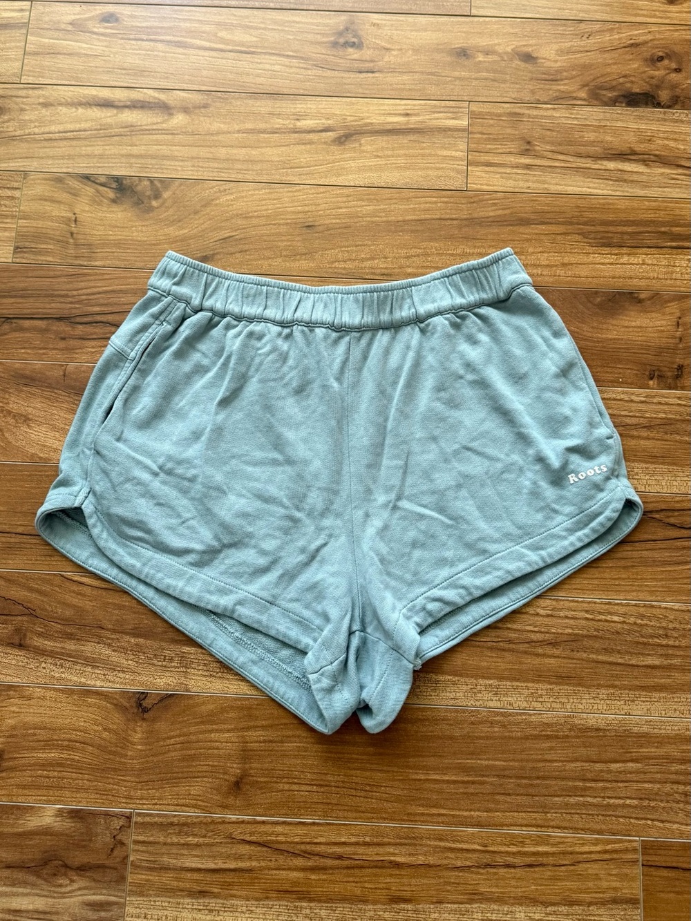 Roots Sage Green Organic Cotton Lounge Shorts Size Small